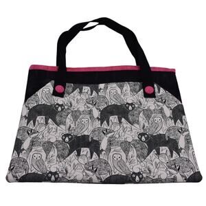 Woodland Forest Animal Tote Bag - Owl Bear Rabbit Fox - Cottagecore Goblincore